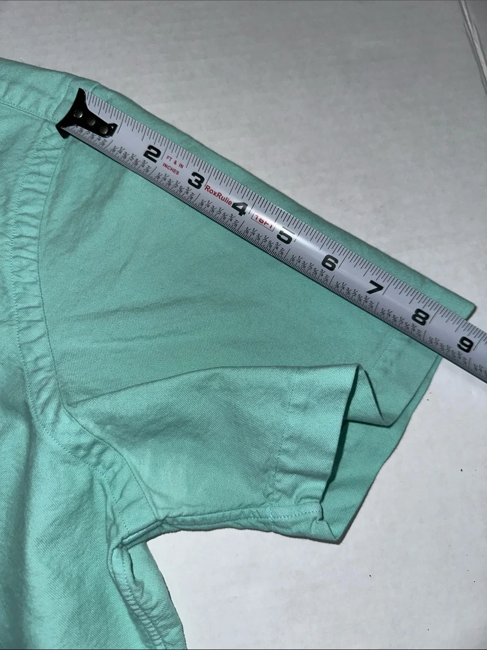 Ralph Lauren Button Down Short Sleeve Shirt Mint Green Slim Fit Cotton Small - Picture 9 of 9